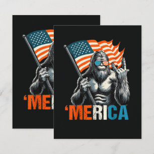 Bigfoot Merica Rock Amerikanische Flagge Karte