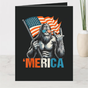 Bigfoot Merica Rock Amerikanische Flagge Karte