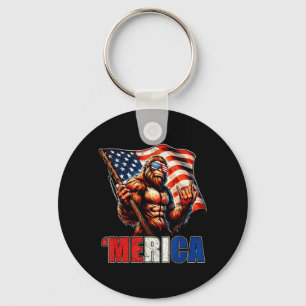 Bigfoot Merica Rock Amerikanische Flagge Patriotis Schlüsselanhänger