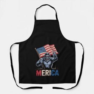 Bigfoot Merica Rock Amerikanische Flagge Patriotis Schürze