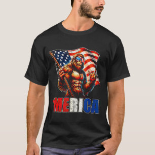 Bigfoot merica rock amerikanische Flagge patriotis T-Shirt