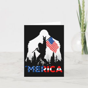 Bigfoot Merica Rock Amerikanische Usa-Flagge Patri Karte