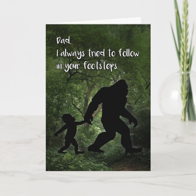 Bigfoot mit Child Birthday für Vater Karte (Vorderseite)