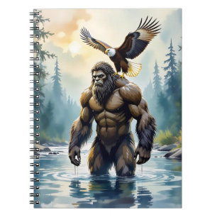 Bigfoot mit einem Adler auf der Schulter Notizblock