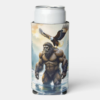Bigfoot mit einem Adler auf der Schulter Selters Dosenkühler