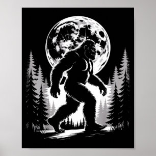 Bigfoot Mondlicht Sasquatch Wald Kryptid Outdoor Poster