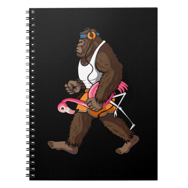 Bigfoot Morning Walk mit Flamingo Notizblock (Vorderseite)