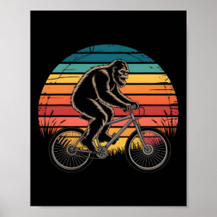 Bigfoot Mountainbike Lustig Mtb Radfahren Radsport Poster
