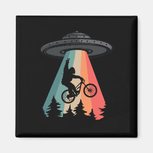 Bigfoot Mountainbike Ufo Alien Entführungs-Shirt F Magnet