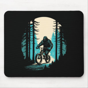 Bigfoot-Mountainbiker Sasquatch MTB-Radfahren Wald Mousepad