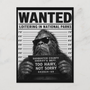 Bigfoot-Mugshot  Feiertagspostkarte