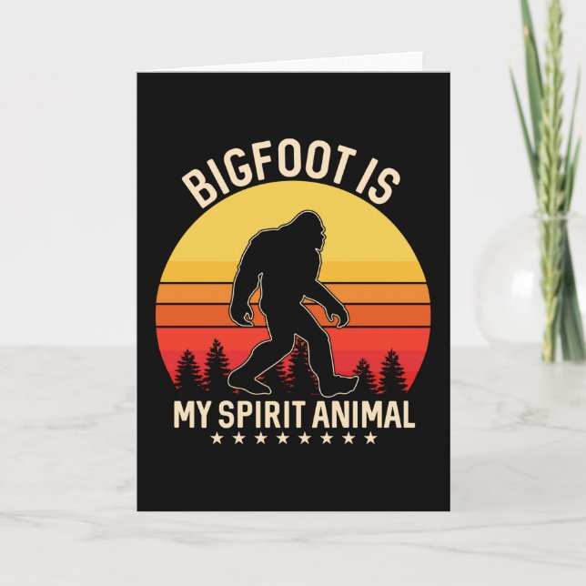 Bigfoot my Spirit Animal | Bigfoot Retro Karte (Vorderseite)