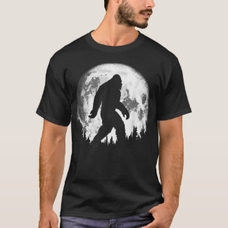 Bigfoot Nachtspaziergang Kühl Vollmond Bäume T-Shirt