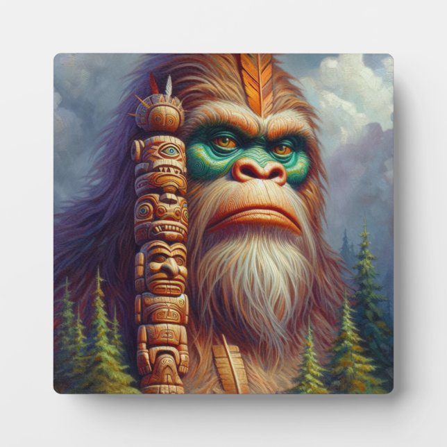 Bigfoot Native American Totem Fotoplatte (Vorderseite)