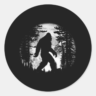 Bigfoot Night Stroll Cool Vollmond & Baumtunnel Runder Aufkleber