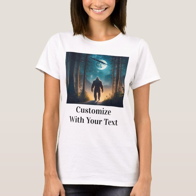 Bigfoot Night Woods Full Moon T-Shirt (Vorderseite)