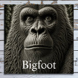 Bigfoot oder Sasquatch Nah<br><div class="desc">Sasquatch Bigfoot Gorilla Gesicht in schwarz-weiß ai Kunst.</div>