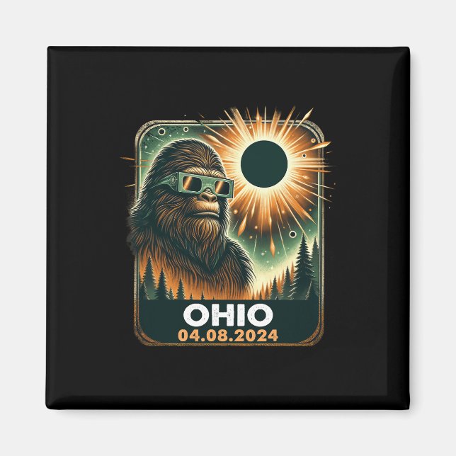 Bigfoot Ohio Total Solar Eclipse 2024 mit Eclipse Magnet (Vorne)