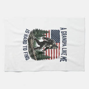 Bigfoot Opa Vintage Amerikanisches Flagge Shirt De Geschirrtuch