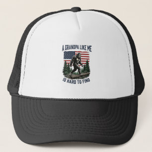 Bigfoot Opa Vintage Amerikanisches Flagge Shirt De Truckerkappe