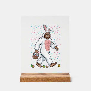 Bigfoot-Osterhase-Kostüm Lustiger Sasquatch Männer Acrylschild