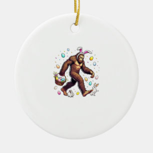 Bigfoot Ostertag Lustiges Sasquatch Süßes Kaninche Keramik Ornament