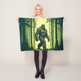 Bigfoot Out für einen Waldspaziergang Sasquatch Fleecedecke