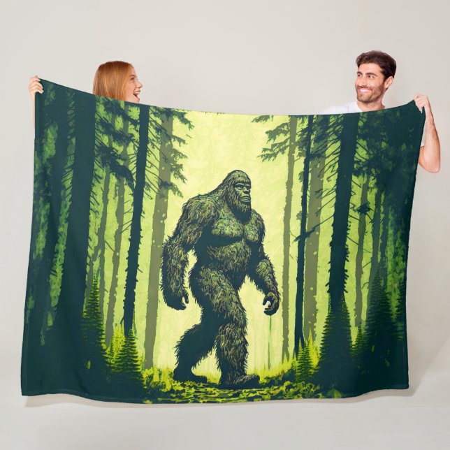 Bigfoot Out für einen Waldspaziergang Sasquatch Fleecedecke (Beispiel)