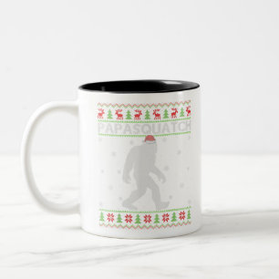 Bigfoot Papasquatch Xmas Shirt Ugly Santa Bigfoot Zweifarbige Tasse