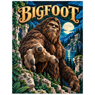 Bigfoot, Paper Cut Monster Postkarte