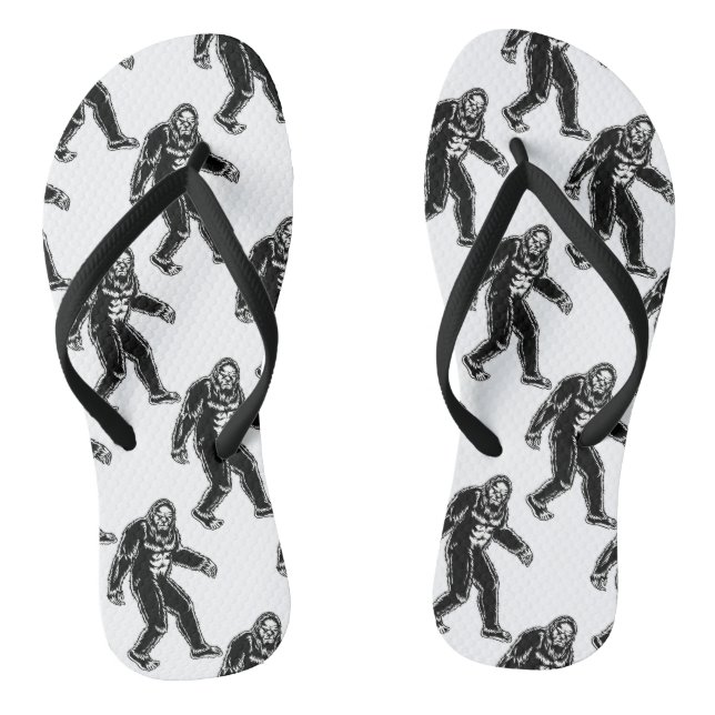 Bigfoot Pattern Schwarz-weiß Sasquatsche Monster Flip Flops (Fußbett)