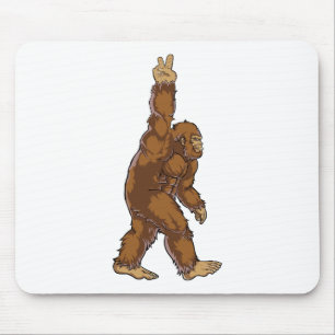 Bigfoot Peace Sign Mousepad