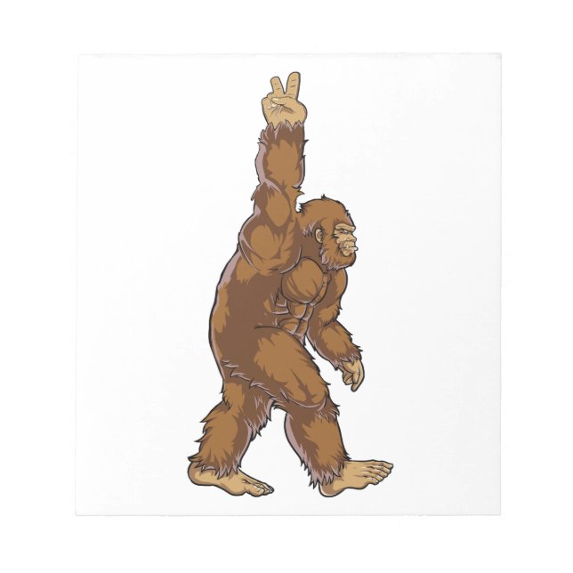 Bigfoot Peace Sign Notizblock (Vorderseite)