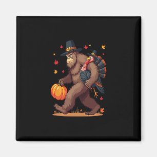 Bigfoot Pilger Truthahn Kürbis Thanksgiving Day Bo Magnet