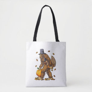 Bigfoot Pilgrim Turkey Pumpkin Erntedank Day Bo Tasche