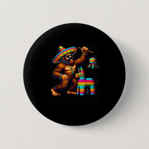 Bigfoot Piñata Cinco De Mayo Mexikanischer Sasquat Button
