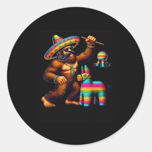 Bigfoot Piñata Cinco De Mayo Mexikanischer Sasquat Runder Aufkleber