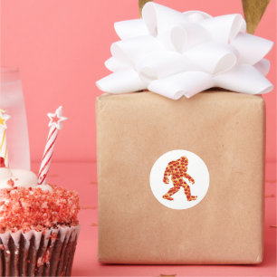 Bigfoot Pizza Runder Aufkleber