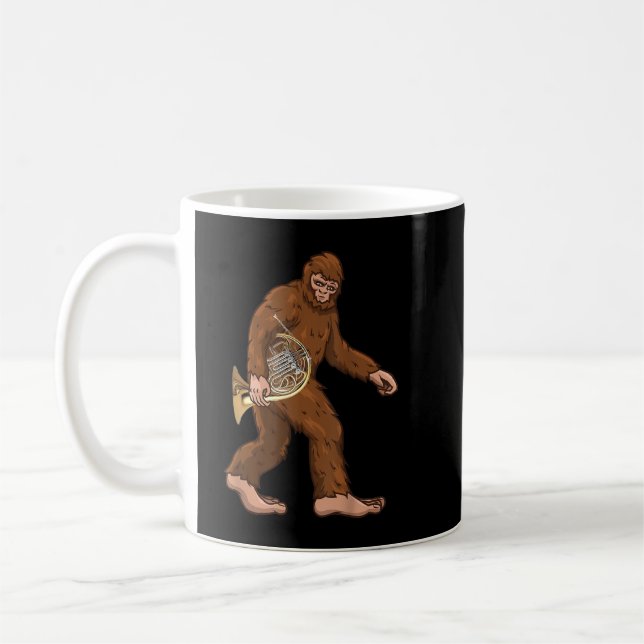 Bigfoot Playing French Horn Player Musician Funny  Kaffeetasse (Links)