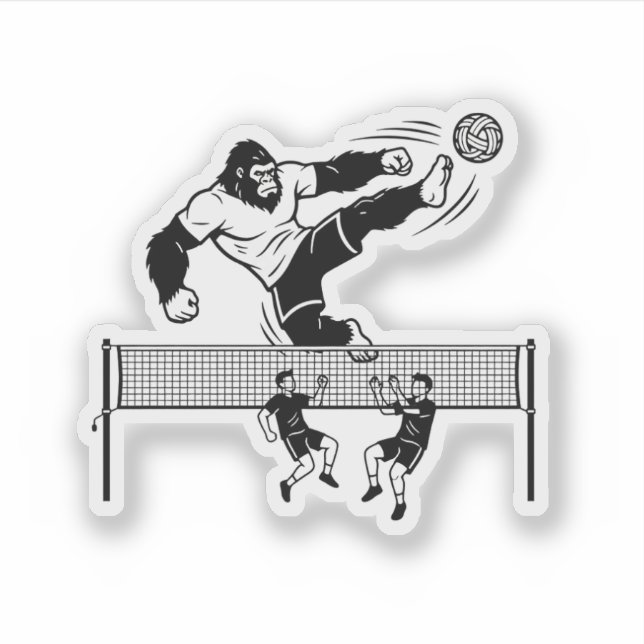 Bigfoot playing Sepak Takraw Aufkleber (Vorderseite)