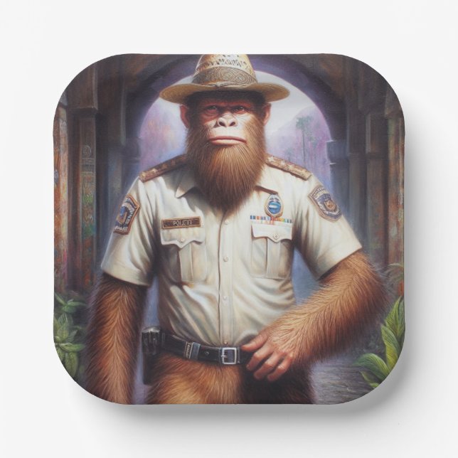 Bigfoot Policeman Pappteller (Vorderseite)