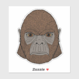 Bigfoot Portrait 1 (ape-like) Aufkleber