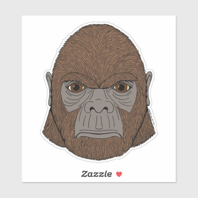Bigfoot Portrait 1 (ape-like) Aufkleber (Blatt)