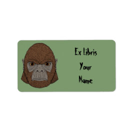 Bigfoot Portrait 1 (Ape-like) Buchzeichen Adressaufkleber
