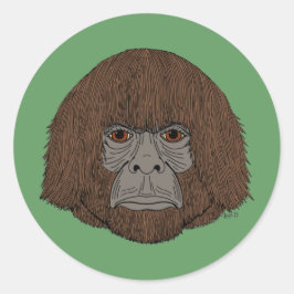 Bigfoot Portrait 2 (human-like) Runder Aufkleber