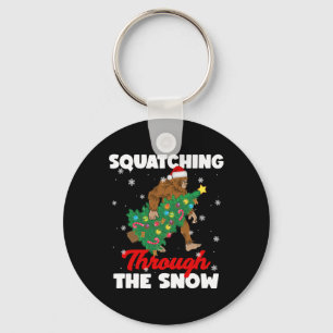 Bigfoot quatschen durch den Schnee Sasquatch Chri Schlüsselanhänger