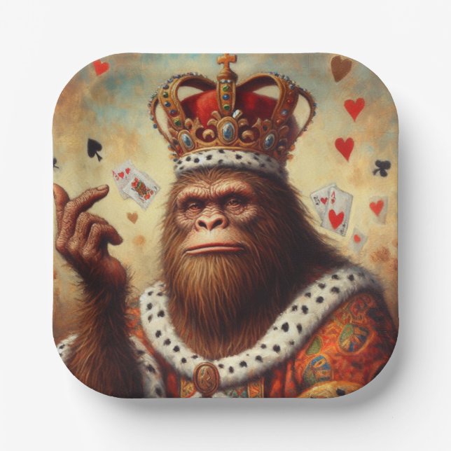 Bigfoot Queen of Hearts Pappteller (Vorderseite)