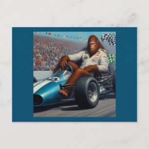 Bigfoot Racecar Postkarte