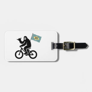 Bigfoot-Radfahren Delaware-Flagge Gepäckanhänger