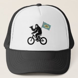 Bigfoot-Radfahren Delaware-Flagge Truckerkappe